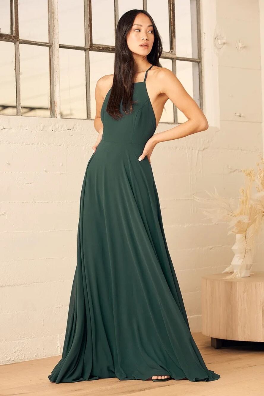 NEW Lulus Mythical Kind of Love Green Sleeveless Cami Camisole Maxi Tank Dress L